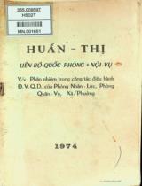 Huấn thị liên Bộ quốc phòng, nội vụ : Về việc phân nhiệm trong công tác điều hành Đ.V.Q.D.của phòng nhân lực, phòng quân vụ, quận và xã, phường