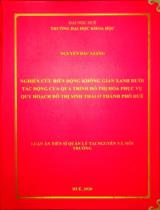Nghiên cứu biến động không gian xanh dưới tác động của quá trình đô thị hoá phục vụ quy hoạch đô thị sinh thái ở thành phố Huế : LATS Quản lý Tài nguyên và Môi trường: 9.85.01.01 / Nguyễn Bắc Giang
