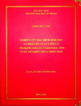 Nghiên cứu đặc điểm sinh học và phân bố của cá đối lá - Moolgarda cunnesius (Valenciennes, 1836) vùng ven biển Thừa Thiên Huế : LATS Sinh học: 9.42.01.03 / Đặng Đức Tuệ