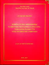 Nghiên cứu đặc điểm sinh học và khả năng nhân giống cá Ong căng - Terapon jarbua (Forsskål, 1775) vùng ven biển Thừa Thiên Huế : LATS Sinh học: 9.42.01.03 / Lê Thị Như Phương