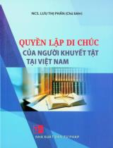 Quyền lập di chúc của người khuyết tật Việt Nam / Lưu Thị Phấn chủ biên