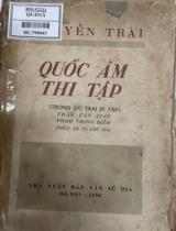 Quốc âm thi tập / Nguyễn Trãi; Trần Văn Giáp, Phạm Trọng Điềm phiên âm và chú giải
