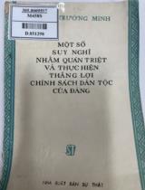 Một số suy nghĩa nhằm quán triệt và thực hiện thắng lợi chính sách dân tộc của Đảng / Hoàng Trường Minh